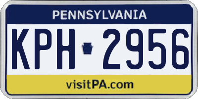 PA license plate KPH2956