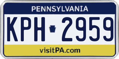 PA license plate KPH2959