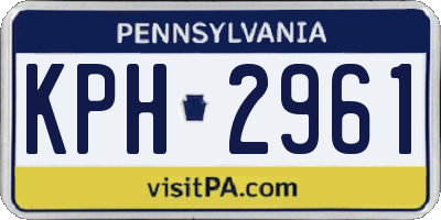 PA license plate KPH2961