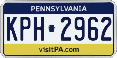 PA license plate KPH2962