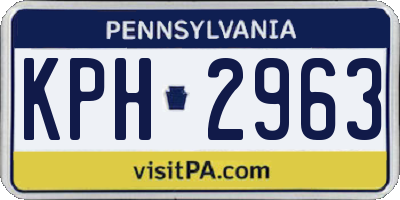 PA license plate KPH2963