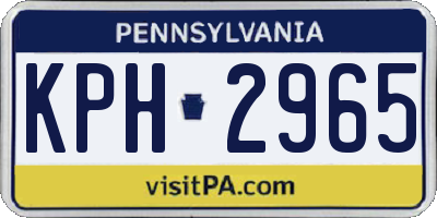 PA license plate KPH2965