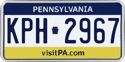 PA license plate KPH2967