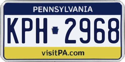 PA license plate KPH2968