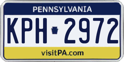 PA license plate KPH2972
