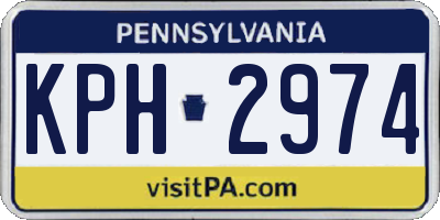 PA license plate KPH2974