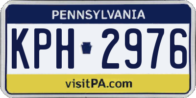 PA license plate KPH2976