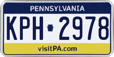 PA license plate KPH2978
