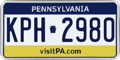 PA license plate KPH2980
