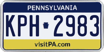 PA license plate KPH2983