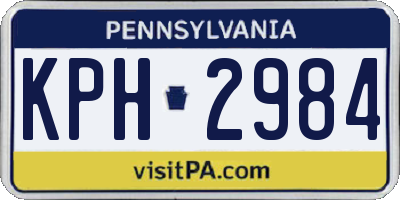 PA license plate KPH2984