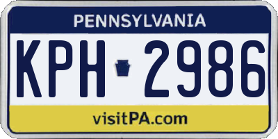 PA license plate KPH2986