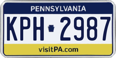 PA license plate KPH2987