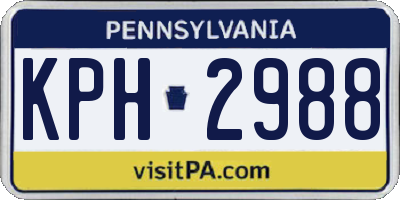 PA license plate KPH2988