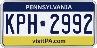 PA license plate KPH2992