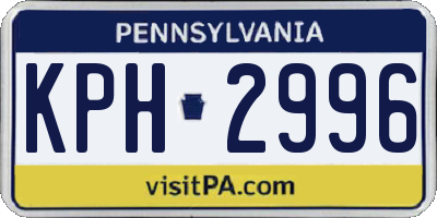 PA license plate KPH2996