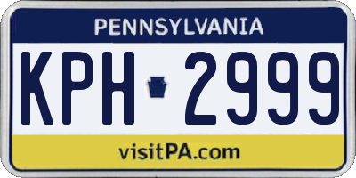 PA license plate KPH2999