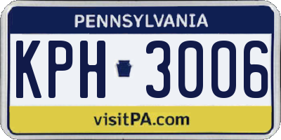 PA license plate KPH3006