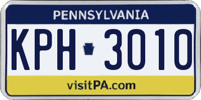 PA license plate KPH3010