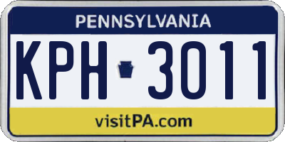 PA license plate KPH3011