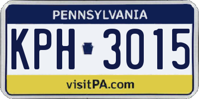 PA license plate KPH3015