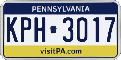 PA license plate KPH3017