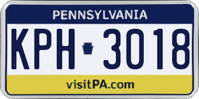 PA license plate KPH3018