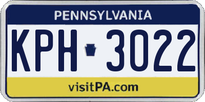 PA license plate KPH3022