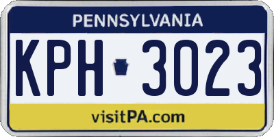 PA license plate KPH3023