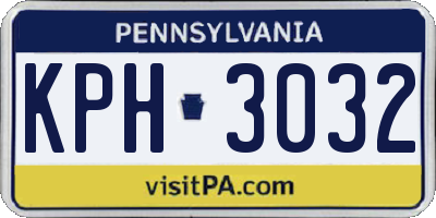 PA license plate KPH3032