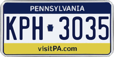 PA license plate KPH3035