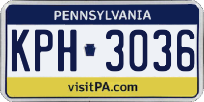 PA license plate KPH3036