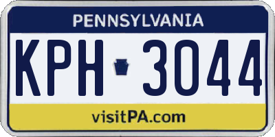 PA license plate KPH3044