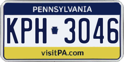 PA license plate KPH3046