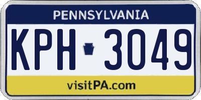PA license plate KPH3049