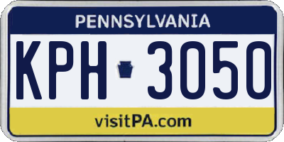 PA license plate KPH3050