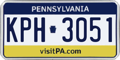 PA license plate KPH3051