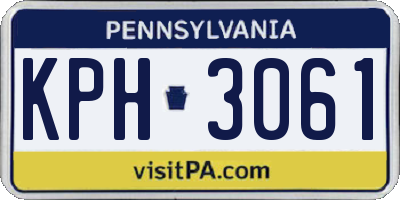 PA license plate KPH3061
