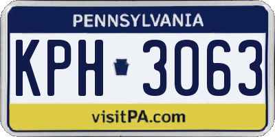 PA license plate KPH3063