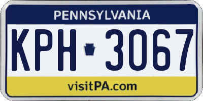 PA license plate KPH3067