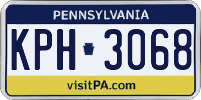 PA license plate KPH3068