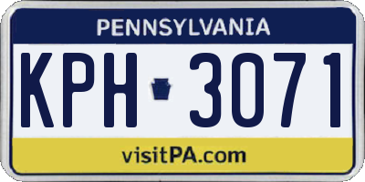 PA license plate KPH3071