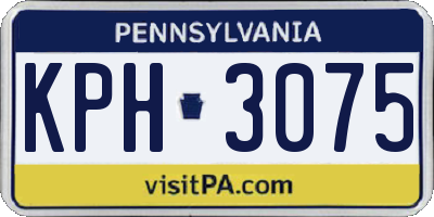 PA license plate KPH3075