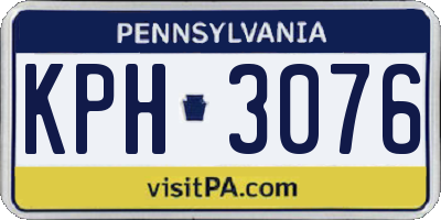PA license plate KPH3076