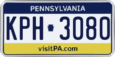 PA license plate KPH3080