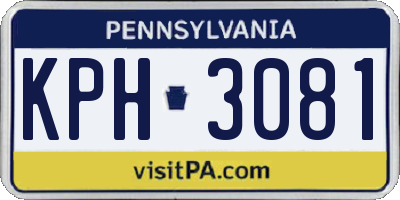 PA license plate KPH3081