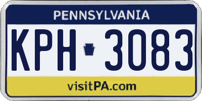 PA license plate KPH3083
