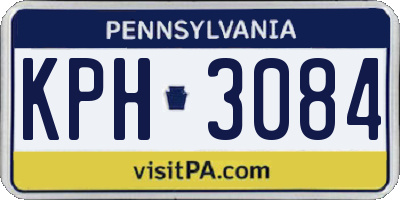 PA license plate KPH3084