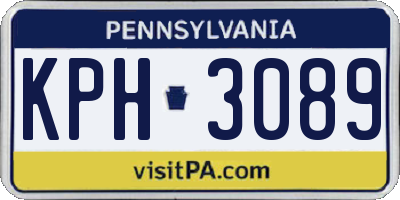 PA license plate KPH3089