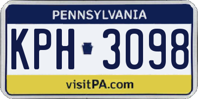 PA license plate KPH3098